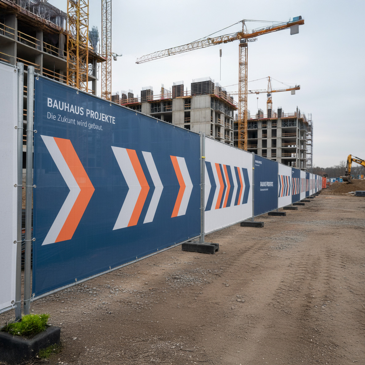 Bauzaunbanner Mesh für Baustellenwerbung